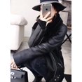 thumbnail image 3 of WinterCoatsWomenThickFauxLeatherFurSheepskinCoatFemaleFurLeatherJacketAviatorJacket, 3 of 4