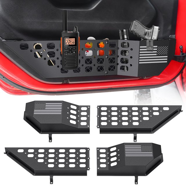 Organizador de puerta DIAMOOKY Metal para Jeep Wrangler JL JLU 4XE 2018-2025 y Gladiator JT 2020-2022