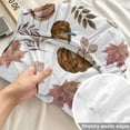 thumbnail image 4 of Cal.King Size Fitted Sheet Set - Vintage Pumpkins Fall 3 Piece Bedding Sets 16" Deep Pocket Fitted Sheet with 2 Pillowcases, Beige Botanical Thanksgiving Brushed Microfiber Hotel Luxury Bed Sheets, 4 of 9