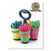 Acme Scissor Caddy With Kids' Scissors, 5" Long, 2" Cut Length, Assorted Straight Handles, 24/set Acm14756