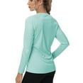 thumbnail image 4 of Women's Long Sleeve Swim Shirts Rash Guard Shirts UPF 50+ Sun Protection Quick Dry Hiking T-Shirt Athletic Workout Running Tops Shirts MintGreen XL, 4 of 6