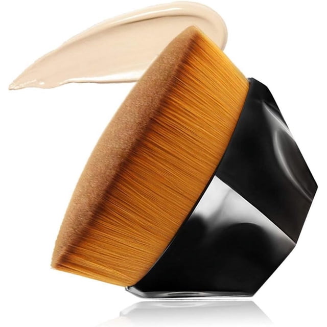 Brocha de maquillaje para base, brocha Kabuki de parte superior plana para cosméticos de base (negro)