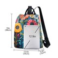 thumbnail image 3 of FORMRS Women's Travel Backpack Purse Anti-Theft Hidden Pockets Casual Shoulder Bag, Orange Colorful Flowers, 3 of 7
