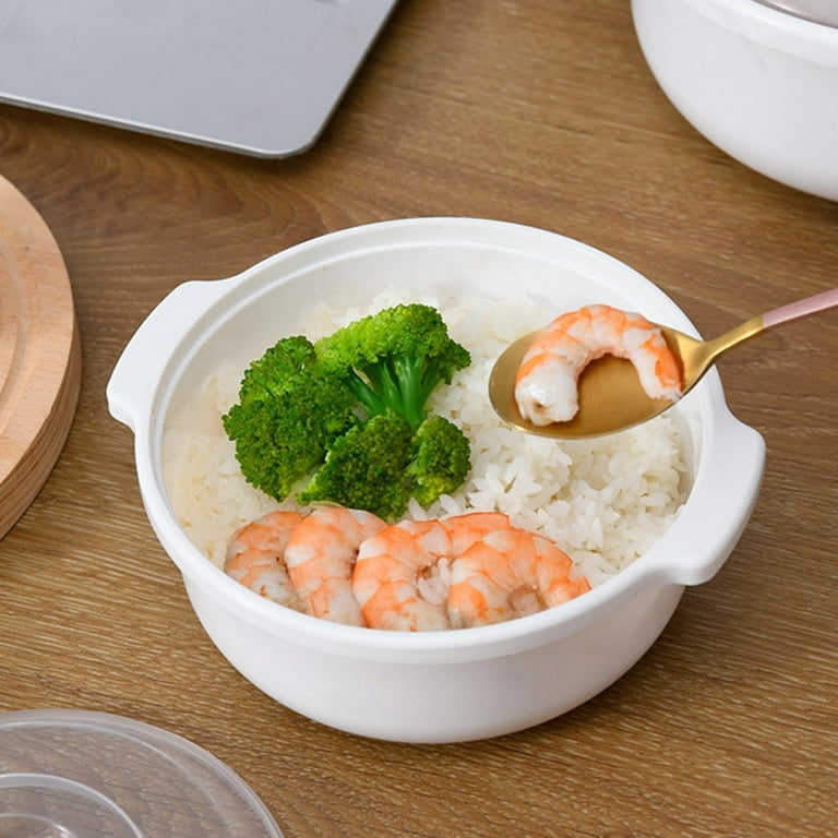 BOOMTB Thickened Plastic Soup Bowl White Plastic Bowl for Soup