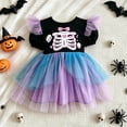 thumbnail image 5 of FUZHIQ Toddler Girls Halloween Tulle Dress Ruffle Sleeve Princess Tutu Dresses Casual Kids Outfits Clothes,18-24 Months, 5 of 8