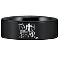 thumbnail image 3 of Faith Over Fear Cross Tungsten Carbide Ring, 3 of 6