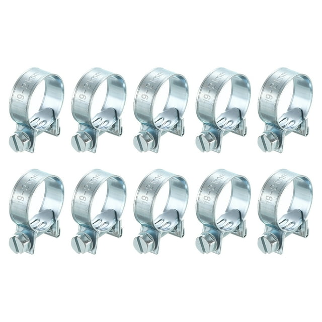 Unique Bargains 10Pack Mini Tuyau de Carburant Tuyau Pince, Réglable 19-21mm, Zingué