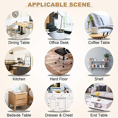 Dresser LovePads Upgraded Version 1.5mm Thick 2pcs 12 x 12 Inches Clear Desk Cover Protector Plastic Table Cover Rectangular Clear Desk Pad Mat Night Stand Desk Protector for Side End Table