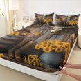 thumbnail image 4 of jejeloiu Rustic Cowboy Art Bed Sheets Kids,Western Print King Sheets For Men,4 Pieces, 4 of 6