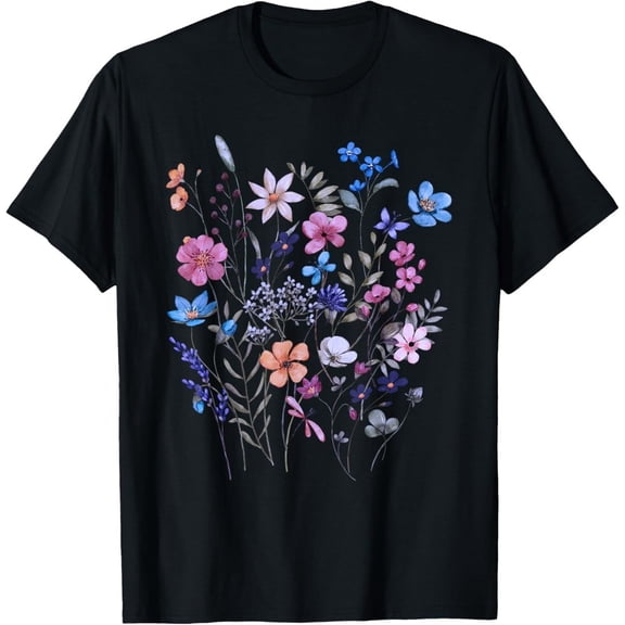 Vintage Flowers Women Wildflower Graphic Floral Gardening T-Shirt unisex Tee