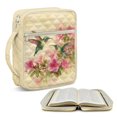 thumbnail image 2 of Xixirimido Bible Cover Case Large Quilted Bible Carrying Case with Handles, Bible Study Supplies & Accessories Christian Gifts for Church, Beige Hummingbird Cherry Blossom Print, 2 of 7