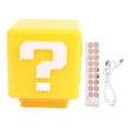 thumbnail image 1 of Lámpara de noche con forma de bloque de preguntas, LED, con sonido simulado de moneda, recargable por USB, compacta, para dormitorio de niños y niñas., 1 of 14