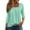 Mint Green, variant on yunLCZ Casual Tops Discounted A Vintage Solid Color T Shirt With A Square Neck For Ladies A Casual Pleated Loose And Flowing Three Quarter Sleeve Top workout form-fitting T-shirts women