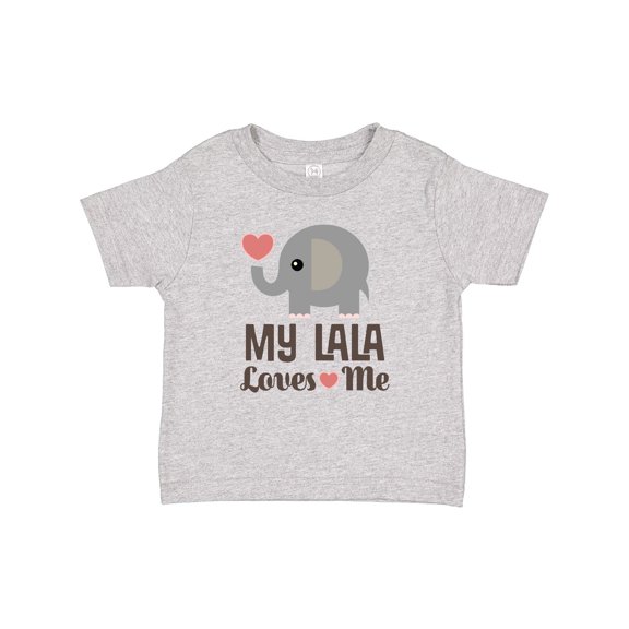 Inktastic My Lala Loves Me Grandkids Elephant Boys or Girls Baby T-Shirt