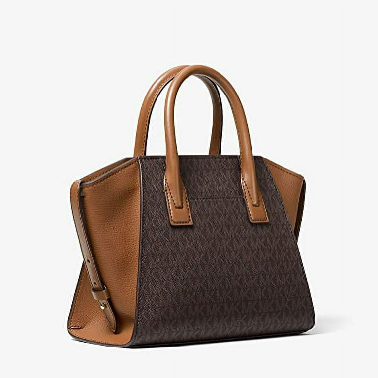 Michael Kors Avril Small Logo Top-Zip Satchel in Brown Michael Kors Avril Small Logo Top-Zip Satchel in Brown