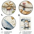 thumbnail image 3 of Designart "Hamster with an Umbrella on a Rainy Day" Animal Hamster Metal Wall Art Prints, 3 of 5