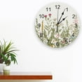 thumbnail image 3 of Plant Flowers Leaves Retro Decorative Round Wall Clock Arabic Numerals Design Non Ticking Bedrooms Bathroom Large Wall Clock（14 Inch）, 3 of 6