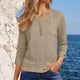 thumbnail image 5 of Tops de Manga Larga de las Mujeres Casual con Detalle de Botón, Blusa con Cuello en V para Otoño Invierno Primavera Diaria, 5 of 9