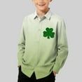 thumbnail image 2 of RXMEKW Chemise à Manches Longues Imprimée pour la Saint-Patrick pour Garçons avec Col Rabattu, 95 % Coton 5 % Spandex, Vert, 2 of 7