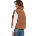 thumbnail image 2 of Women's Cropped Puffer Vest Stand Collar Lightweight Sleeveless Crop Padded Vest Zip Up Gilet Coat, 2 of 7
