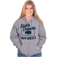 thumbnail image 3 of South Dakota You've Heard Pun Bison Unisex Fleece Graphic Zip Up Hoodie Brisco Brands 3X, 3 of 5