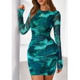 thumbnail image 2 of Vestido PRETTYGARDEN 2025 Mini de Manga Larga Tie Dye Azul, 2 of 8