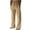 Khaki, variant on Turilly Mens Casual & Comfy Pants Cotton And Linen Elastic Waist Soft Beach Casual Trousers Full Length Pants
