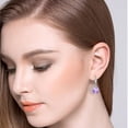 thumbnail image 4 of Emma Manor EM S925 Sterling Silver Birthstone Round 5A Cubic Zirconia Drop Dangle Earrings Women Jewelry, 4 of 7