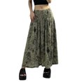 thumbnail image 4 of hirigin Gothic Grunge Fairy Core Skirt Women Graphic Print Elastic Low Waist Long Skirt Dark Academia Aesthetic Streetwear, 4 of 9