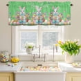 thumbnail image 4 of Valances for Windows Easter Rabbit Egg on Green Rod Pocket Short Curtain for Bathroom Living Room Bedroom Spring Tulip Butterfly 1 Panel 42x12in, 4 of 9