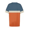 thumbnail image 3 of Hvyesh Plus Size Tops for Women Dressy Color Block Patchwork Top Flowy V Neck Short Sleeve Tshirt Going Out Work Tops BlackFridayES, 3 of 5