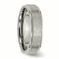 thumbnail image 4 of Titanium Ridged Edge 6mm Satin and Polished Band Ring 7 Size, 4 of 6