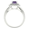 thumbnail image 4 of Halo Engagement Ring for Women - 1.3125ct Simulated Alexandrite in 14K White Gold Promise Ring, 4 of 6