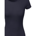 thumbnail image 3 of FashionOutfit Women's Short Sleeve Round Neck Rib Top, 3 of 3