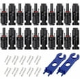 thumbnail image 1 of 10 Pairs MC4 Connectors Male/Female for Solar Panel Systems, Waterproof - Black, Compatible with Photovoltaic Cables, 1 of 5