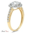 thumbnail image 5 of 2.37 ct Brilliant Round Cut Genuine Cultured Diamond SI1-SI2 J-K 14K White Yellow Gold Halo Promise Wedding Statement Engagement Designer Ring size 6, 5 of 6