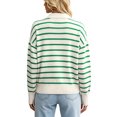 thumbnail image 4 of jinghuiyue Womens V Neck Sweater Long Sleeve Polo Striped Pullover Sweater Casual Knitted Loose Fall Tops XL, 4 of 6