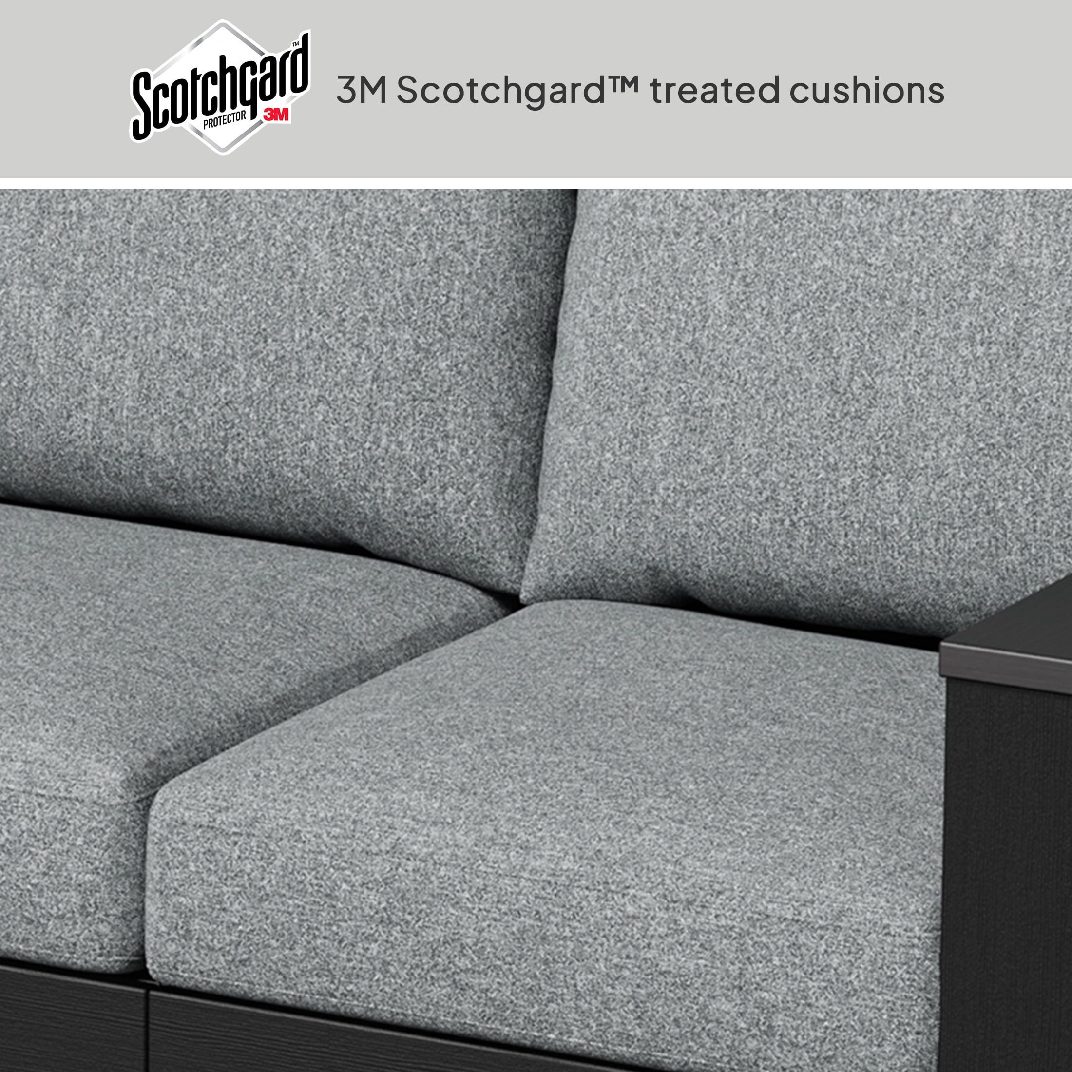Better Homes & Gardens Ezra Outdoor Sofa, Black Frame with Gray Cushions