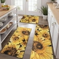 thumbnail image 2 of Yellow Sunflower Art Pattern Kitchen Rugs Sets Of 3,Kitchen Runner Rugs Non Skid Washable,Decorative Kitchen Floor Mats for Kitchen,Sink,Laundry,17"x30"+ 17"x47" + 17"x59", 2 of 6