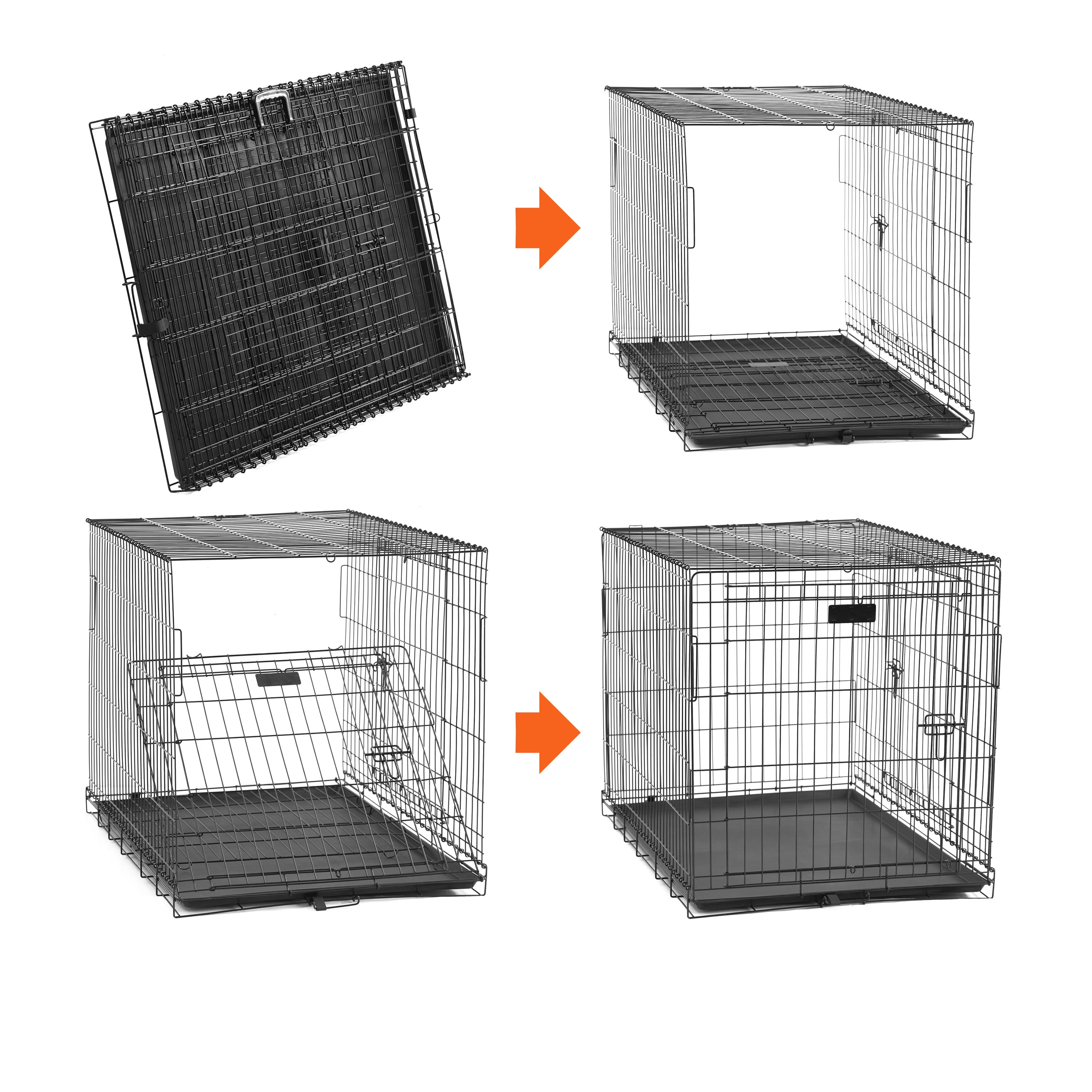 Vibrant Life Foldable 2-Door 24" Wire Crate for Dogs with Divider and Leak-Proof Tray