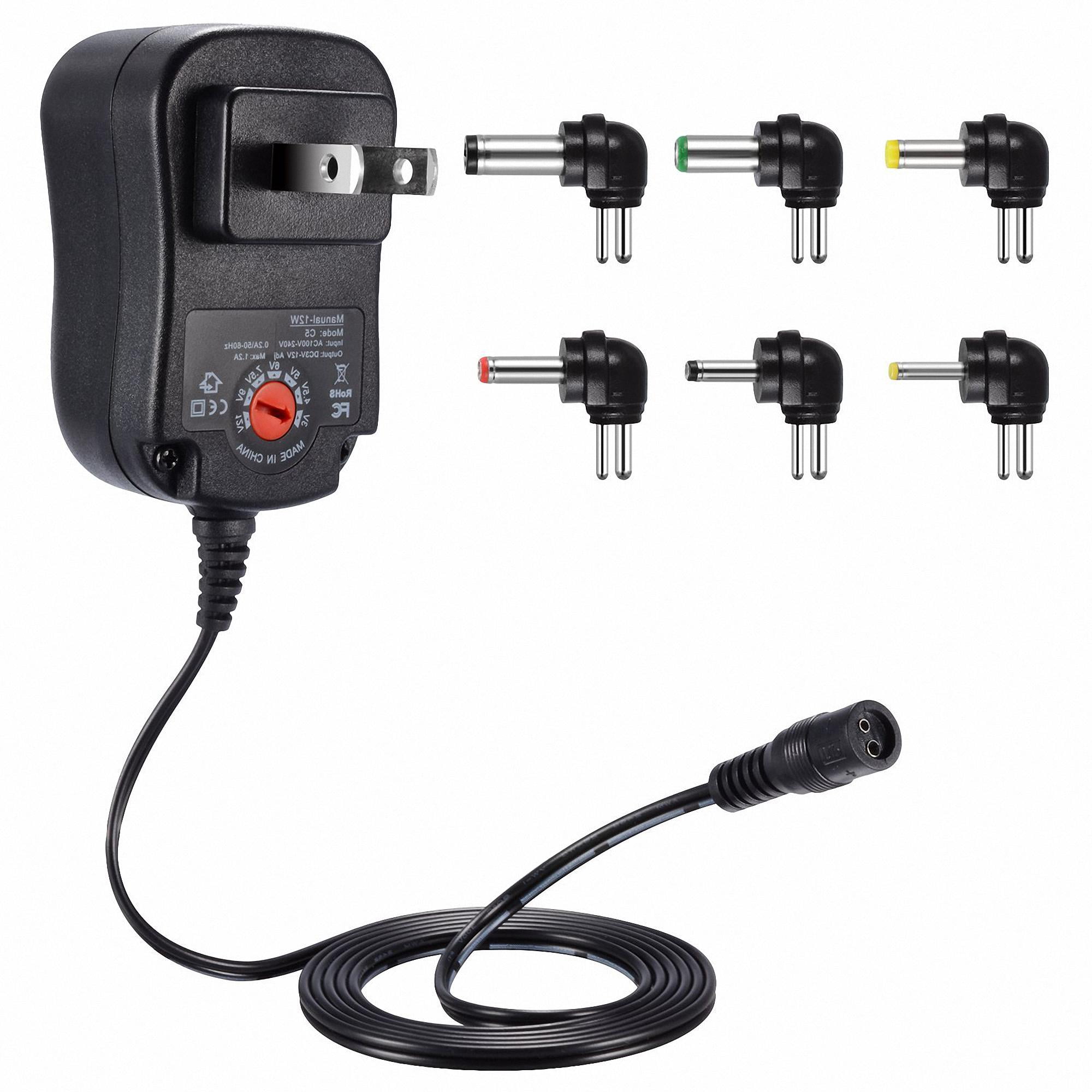5 Pcs AC DC Power Adapter Polarity Switchable 1000ma 1.5V 3V 4.5V 6V 7.5V 9V 12V 