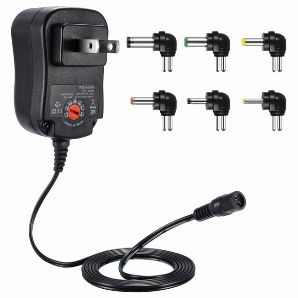 Escrutinio oyente cigarro Dteck 12W Universal Charger AC/DC Adapter Switching Power Supply with 6  Selectable Adapter Plugs (can't work with Laptop) - Walmart.com
