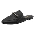 thumbnail image 1 of Mules Planos para Mujer DREAM PAIRS Negros con Hebilla y Punta Fina, 1 of 7