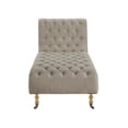 thumbnail image 2 of Rustic Manor Traver Rectangular Linen Tufted Chaise Plywood Lounge Wheel Caster, Taupe, 2 of 9