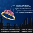 thumbnail image 2 of Gem Stone King 18K Yellow Gold Plated Silver Pink Moissanite Engagement Ring for Women | 1.80 Cttw | Round 6MM | Gemstone Birthstone | Size 9, 2 of 6