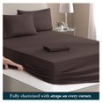 thumbnail image 4 of Luxury 4-Piece Sheet Set, Ultra Soft 1800 Premium Hotel Quality Microfiber Sheet Set, Fits Mattresses Up to 18 to 24 Inches Extra Deep Pocket - Breathable and Secure Fit, Twin XL, Brown, 4 of 9