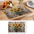 thumbnail image 6 of Wooden Sunflower Placemats Set of 4 Farmhouse Vintage Wooden Floral Place Mats Indoor Wipeable Table Mats Washable Cloth Dining Table Placemats for Kitchen Holiday Party Home Decor 13x19 Inch, 6 of 9