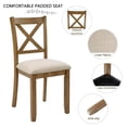 thumbnail image 5 of Dining Set for 6, LEGAHOME Farmhouse 6 Piece Dining Table Sets with Bench, Solid Wood Rectangular Dining Room Table and Chairs Set, Oak, 5 of 7