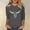Gray, variant on Qulqfy Scoop Neck T Shirts for Women 3/4 Length Sleeve Loose-Fitting Causal Tunic Basics Raglan Vacation Dressy Tops for Women Trendy L