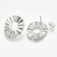 thumbnail image 3 of Non-Tarnish 304 Stainless Steel Stud Earring Findings with Ear Nuts/Earring Backs Oval Stainless Steel Color 21.5x18mm Hole: 1.2mm Pin: 0.7mm, 3 of 3